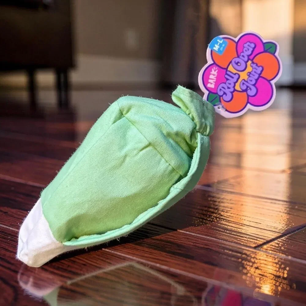 NWT Bark Box 420 Roll Over Joint Dog Toy Plush & Rubber Nugg Super Chewer M/L